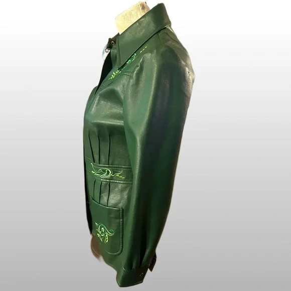 Vintage Penney’s International Imports Western Green Embroidered Jacket XL 14 - Picture 5 of 16